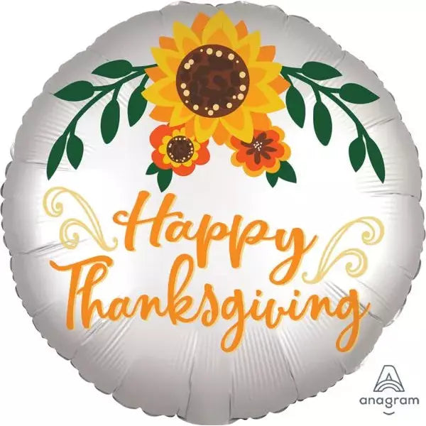 Mayflower Distributing BALLOONS 18&quot; Thanksgiving Satin Infused Floral Foil Balloon