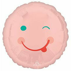 Mayflower Distributing BALLOONS 210A Pink Smiley Foil Balloon 17"