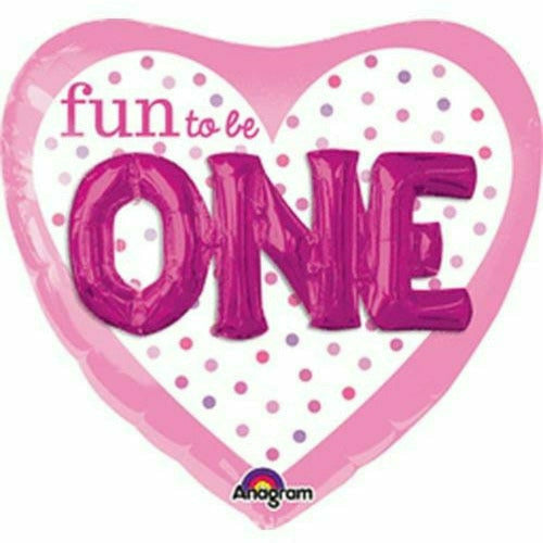 Mayflower Distributing BALLOONS 293 Fun to Be One Girl Pink Jumbo 36&quot; Mylar Balloon