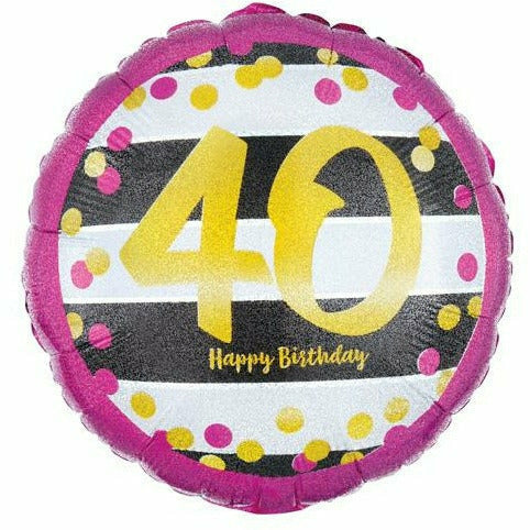 Mayflower Distributing BALLOONS 309 18&quot; Gold 40 Happy Birthday Foil