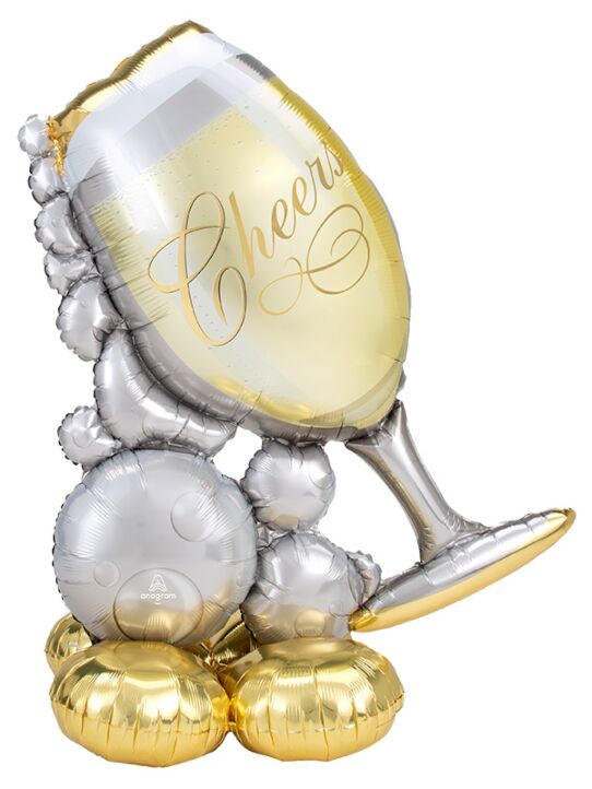 Mayflower Distributing Balloons 51&quot; Bubbly Wine Glass Airloonz Baloon