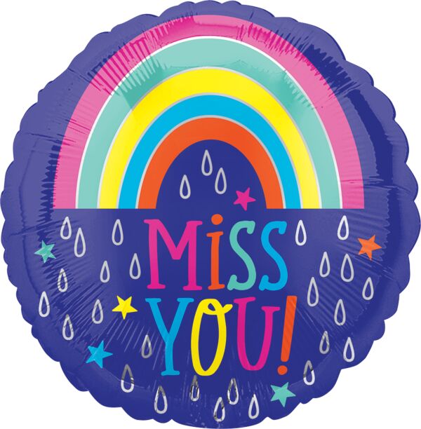 Mayflower Distributing BALLOONS 548 17&quot; Miss You Raindrops Foil Balloon