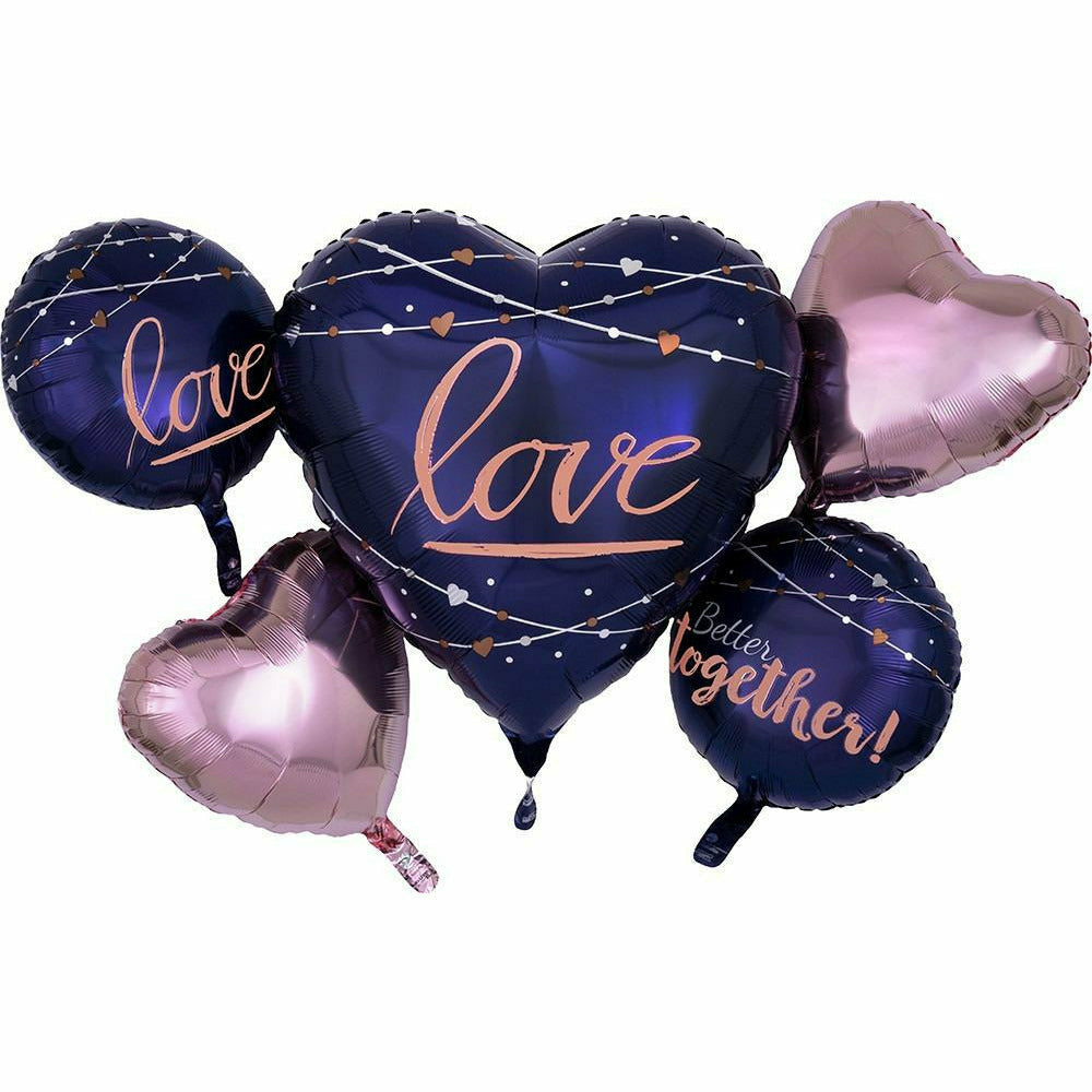 Mayflower Distributing BALLOONS 550 Navy Wedding Bouguet Mylar Balloon