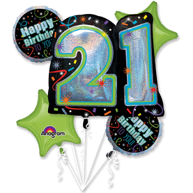 Mayflower Distributing BALLOONS 617 Brilliant 21st Birthday Balloon Bouquet