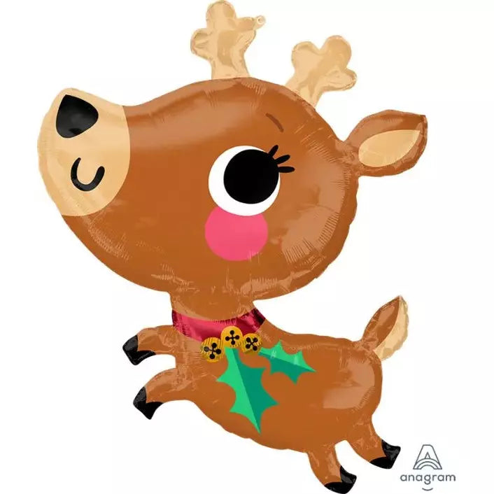 Mayflower Distributing BALLOONS E007 30" Adorable Reindeer Supershape Foil Balloon