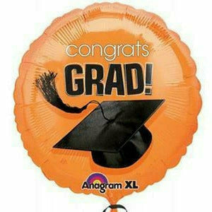 Mayflower Distributing BALLOONS E016 Orange Congrats Grad!