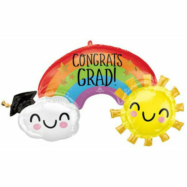 Mayflower Distributing BALLOONS E017 41&quot; Congrats Grad Rainbow