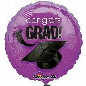 Mayflower Distributing BALLOONS E018 Purple Congrats Grad