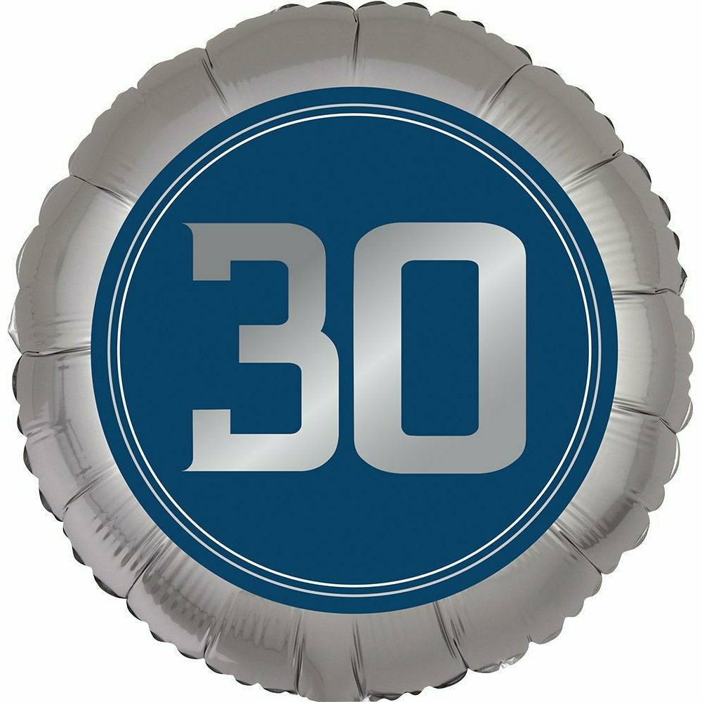 Mayflower Distributing BALLOONS F004 18&quot; Happy Birthday 30th Man Foil