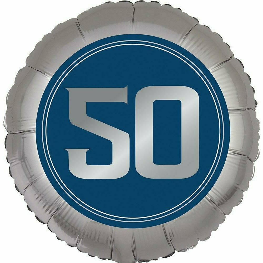 Mayflower Distributing BALLOONS F005 322 18&quot; Happy Birthday 50th Man Foil