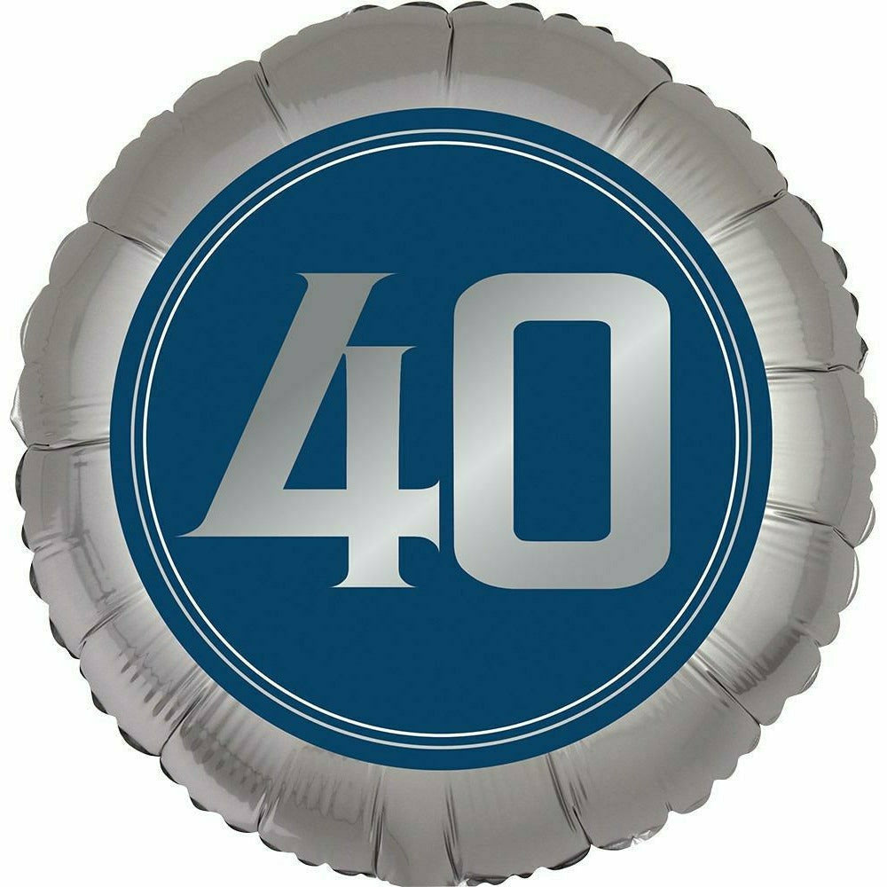 Mayflower Distributing BALLOONS F006 18&quot; Happy Birthday 40th Man Foil