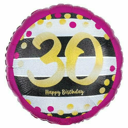 Mayflower Distributing BALLOONS F007 18" Gold 30 Happy Birthday Foil