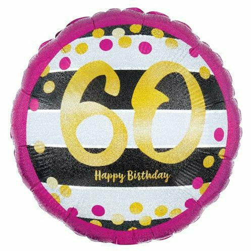 Mayflower Distributing BALLOONS F007 18" Gold 60 Happy Birthday Foil