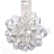 Mayflower Distributing DECORATIONS Iridescent Bow - White