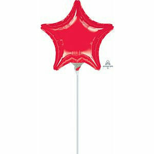 Mayflower Distributing Red Foil Star Balloon On A Stick