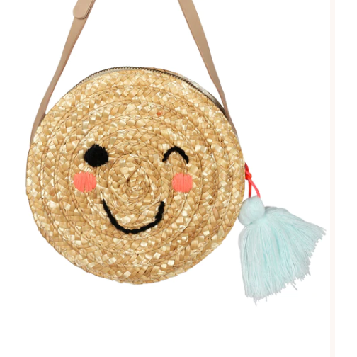 Meri Meri BOUTIQUE Emoji Cross Body Straw Bag