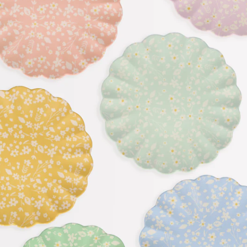 Meri Meri BOUTIQUE Floral Reusable Bamboo Large Plates