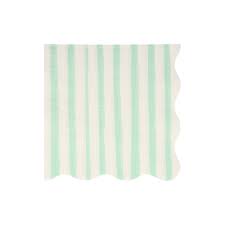 Meri Meri BOUTIQUE Mint Stripe Large Napkins (x 16)