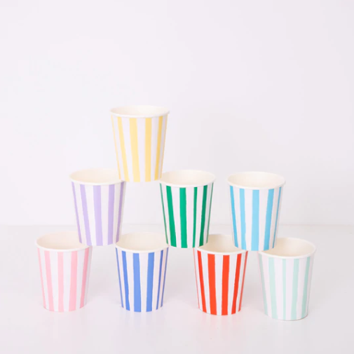 Meri Meri BOUTIQUE Mixed Stripe Paper Cups