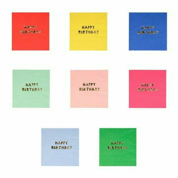 Meri Meri BOUTIQUE NAPKINS Happy Birthday Small Napkins