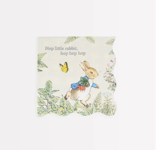 Meri Meri BOUTIQUE NAPKINS Peter Rabbit In The Garden Small Napkins