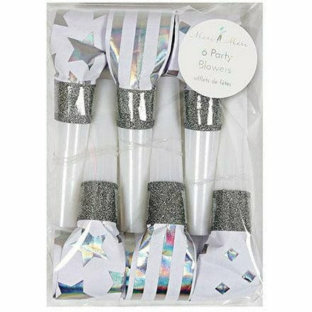 Meri Meri BOUTIQUE NAPKINS Silver Patterned Party Blower