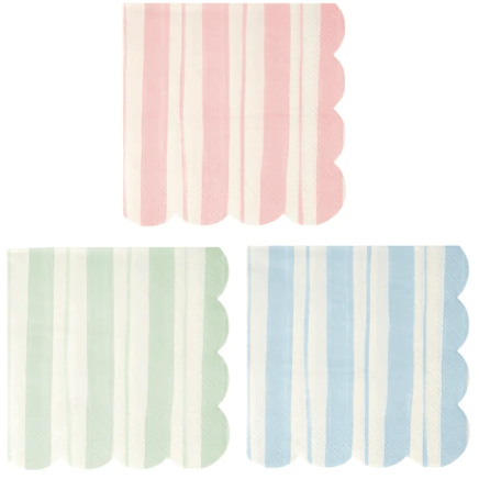 Meri Meri BOUTIQUE NAPKINS Ticking Stripe Large Napkins