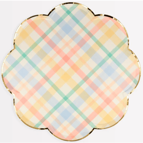 Meri Meri BOUTIQUE Plaid Pattern Dinner Plates