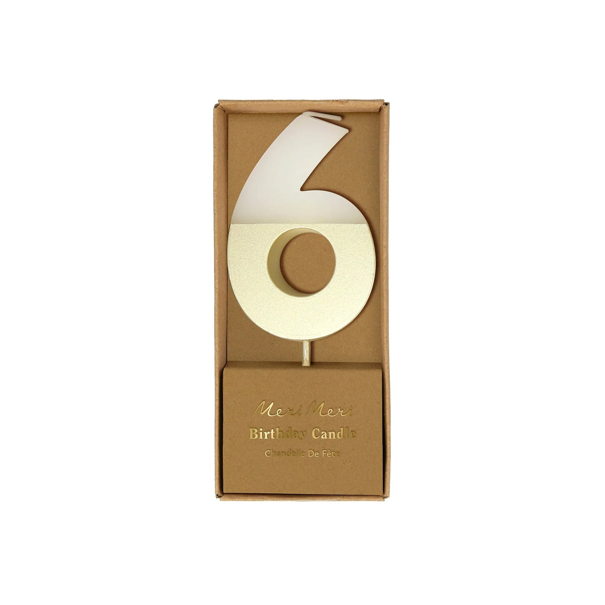 Meri Meri CANDLES Gold Dipped Number Candles 0-9 (6)