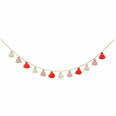 Meri Meri DECORATIONS Pink Wool Tassel Garland