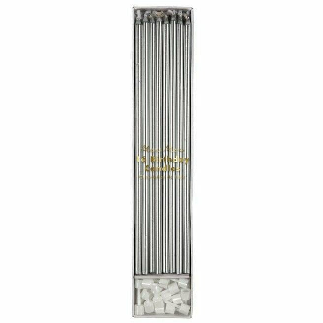 Meri Meri Silver Long Candles (set of 16)