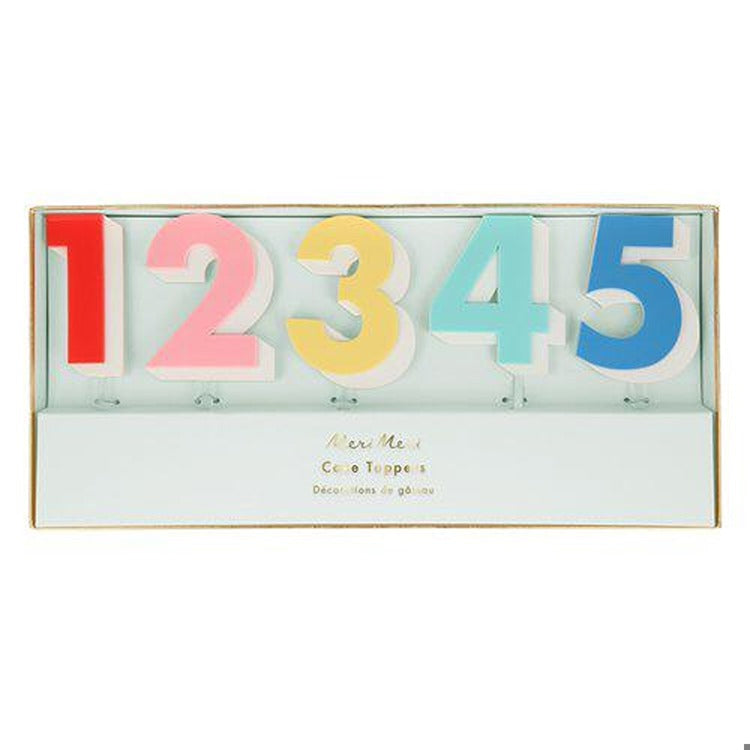 Rainbow Number Acrylic Toppers