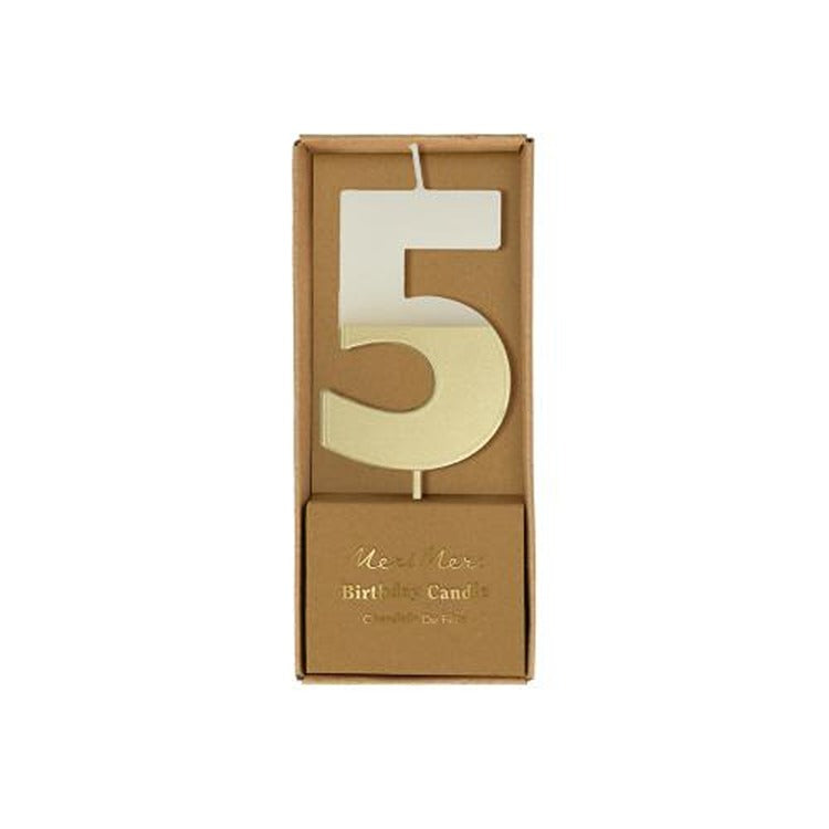 Gold Dipped Number Candles 0-9 (5)