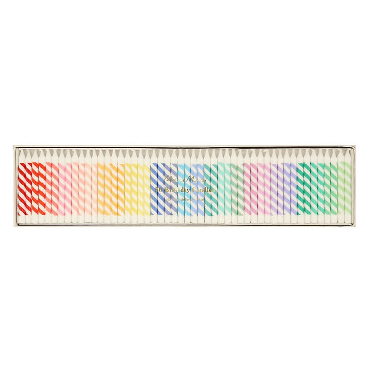 Rainbow Striped Mini Candles