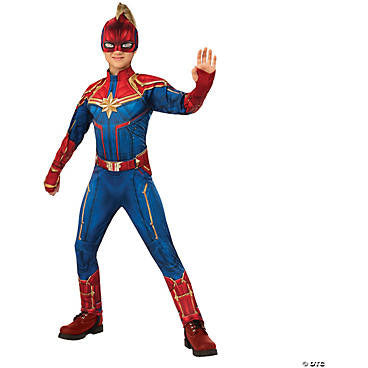 Morris Costumes COSTUMES Girls Small (4-6) Girls Captain Marvel Deluxe Costume