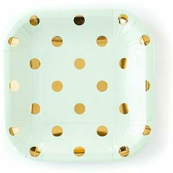 My Mind's Eye BOUTIQUE NAPKINS MINT POLKA DOT PLATES