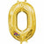 Nikki's Balloons BALLOONS 0 16" Gold Number Air-Filled Mylar Balloon