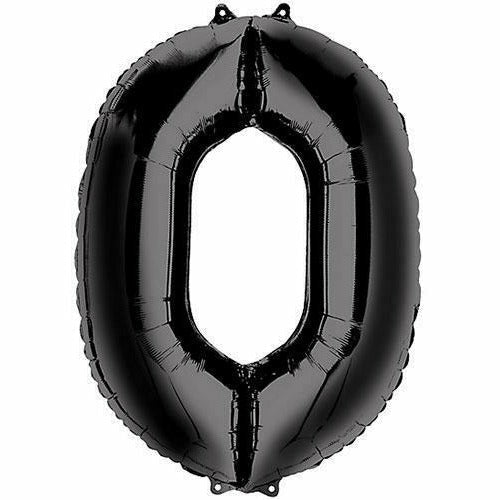 Nikki's Balloons BALLOONS 0 800's 34" Black Number Mylar Balloon