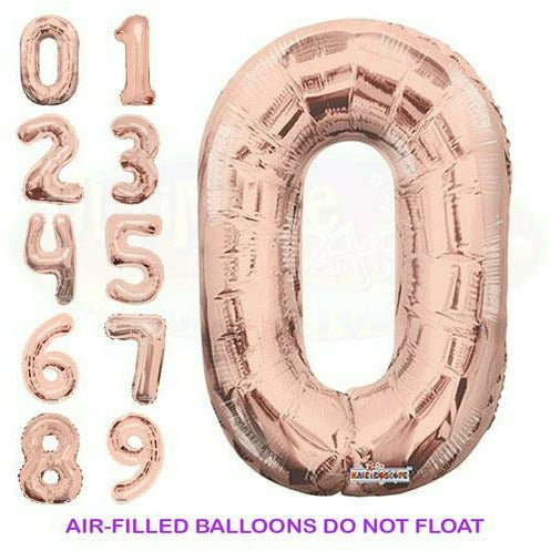 Nikki&#39;s Balloons BALLOONS 14&quot; Rose Gold Number Air-Filled Mylar Balloon