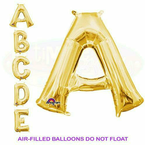 Nikki&#39;s Balloons BALLOONS 16&quot; Gold Letter Air-Filled Mylar Balloon