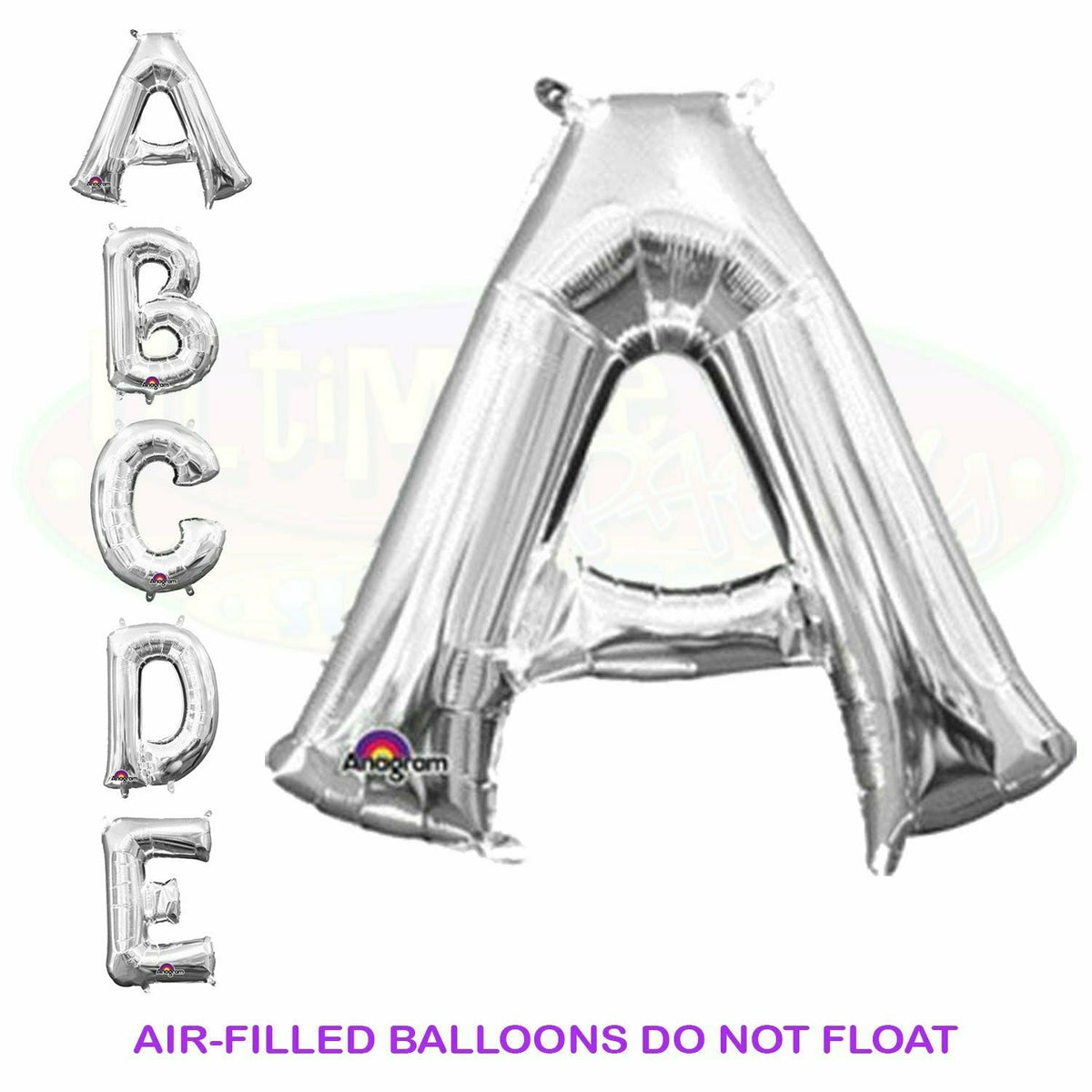 Nikki&#39;s Balloons BALLOONS 16&quot; Silver Letter Air-Filled Mylar Balloon