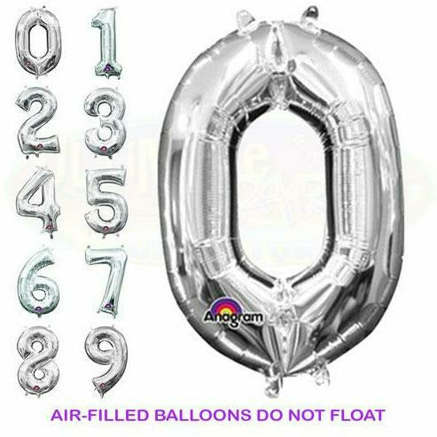 Nikki&#39;s Balloons BALLOONS 16&quot; Silver Number Air-Filled Mylar Balloon