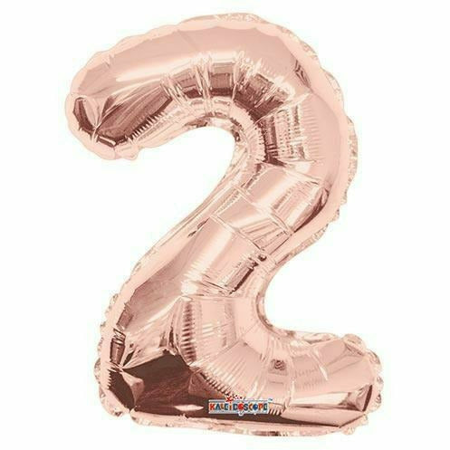 Nikki's Balloons BALLOONS 2 14" Rose Gold Number Air-Filled Mylar Balloon