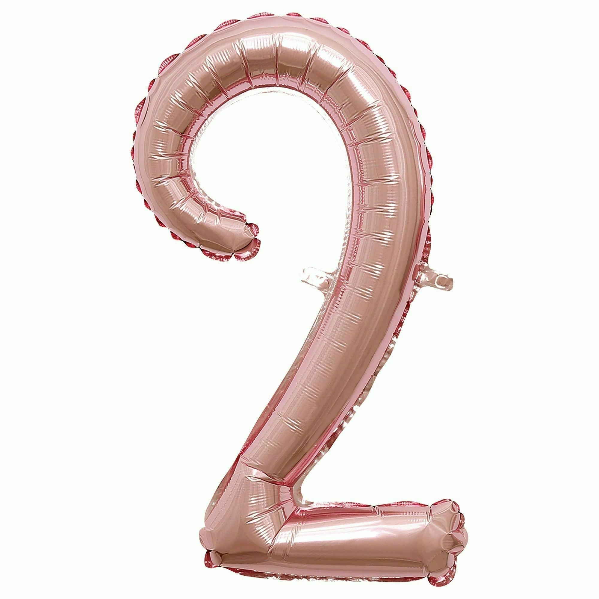 Nikki's Balloons BALLOONS 2 Rose Gold Script Number Air-Filled Mylar Balloon