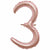 Nikki's Balloons BALLOONS 3 Rose Gold Script Number Air-Filled Mylar Balloon