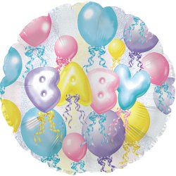 Nikki&#39;s Balloons BALLOONS 514 18&quot; Pastel Baby Shower Foil Balloon