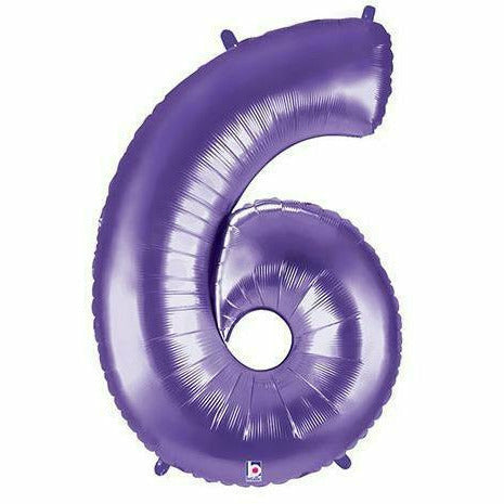 Nikki's Balloons BALLOONS 6 40" Purple Number Mylar Balloon