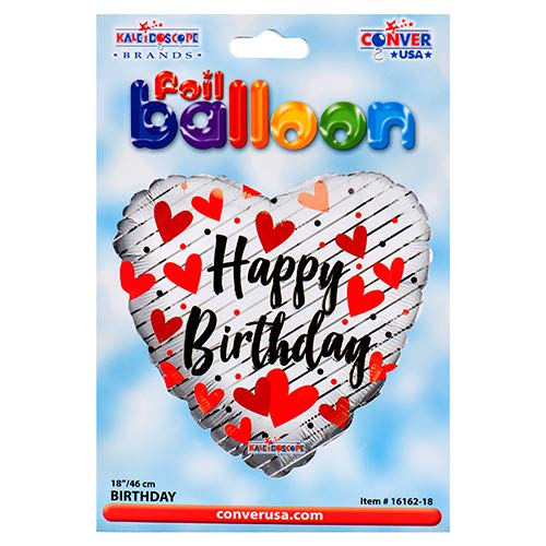 Nikki&#39;s Balloons BALLOONS 641 18&quot; Happy Birthday Love Hearts Foil Balloon