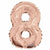 Nikki's Balloons BALLOONS 8 14" Rose Gold Number Air-Filled Mylar Balloon