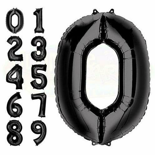 Black Number Balloons